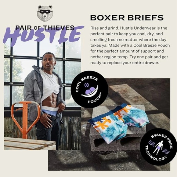 Pair of Thieves Hustle Men Boxer Briefs, 2-pack, Floral/Alien M - Picture 8 of 9